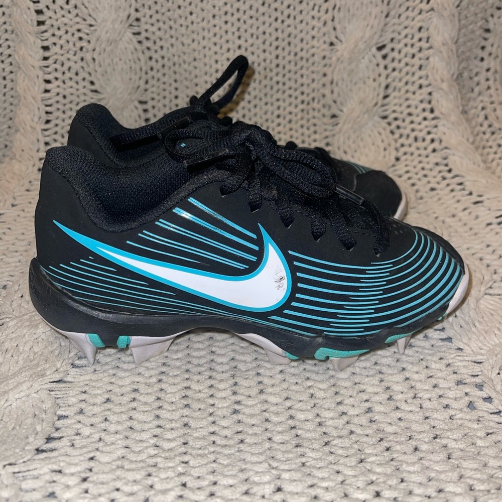 Nike Fastflex. Black/Teal. Youth Softball Cleats. Size 12